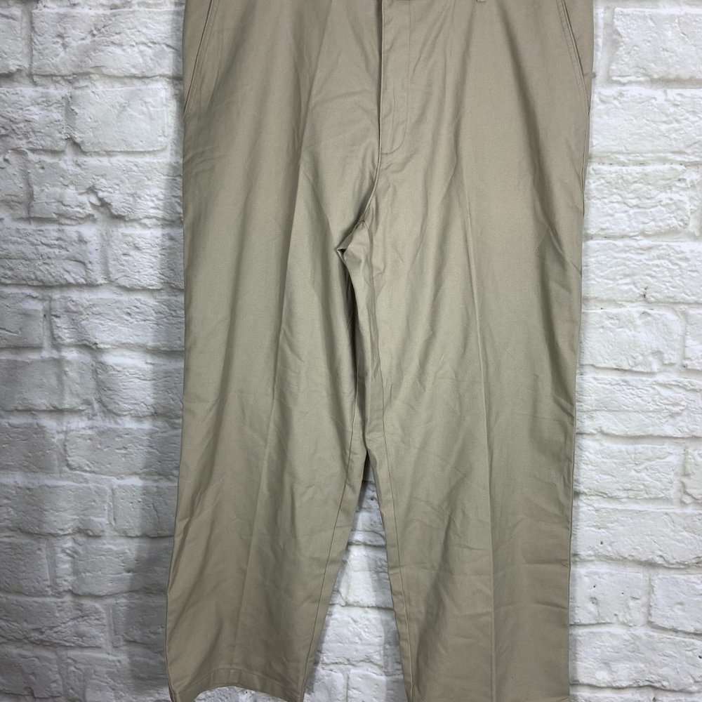 GEORGE Pants Mens 44 x 32 NWT Beige Khaki Pants Pockets Smooth Front